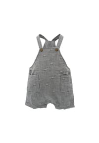 maximo® - GOTS BABY-Latzshorts, Taschen Musselinstoff, Futter, Windelöffnung - graumeliert-auto