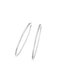 SMART JEWEL® - Creolen gerieft und diamantiert, Silber 925 - silber
