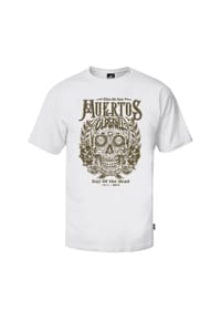 OLDSKULL - T-Shirt Wrldvibe Day Of The Dead Skull mit 'Dia de los Muertos'-Print - White