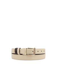 kazar - Beidseitiger Riemen aus Leder in creme und dunkelbraun - Dunkelbraun