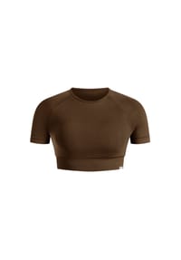 SMILODOX - Crop Shirt Elna - Braun