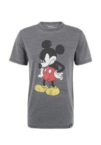 RE:COVERED - T-Shirt Disney Mickey Mouse Madface im zeitlosen Design - dunkelgrau
