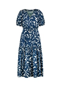 zero - Volantkleid, 7/8-lang, für Damen - 8811 BLUE/CREAM