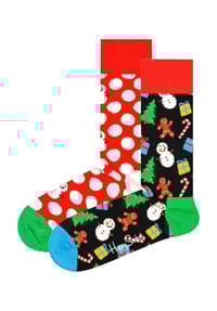 HAPPY SOCKS - Socken "Big Dot Snowman", 2er-Pack, Geschenkbox - 4300 RED