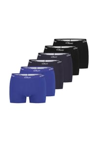 s.Oliver - Retro Short / Pant 6er Pack Basic - Blau / Dunkelblau / Schwarz