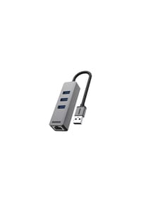 COFI - Sitecom USB-A-zu-Ethernet Adapter mit 3 USB-3.0-Ports - Grau 15 x 1,5 x 1 cm