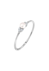 elli. DIAMONDS - Ring Verlobung Perle Diamant (0.03 Ct.) 585 Weißgold - Weiß