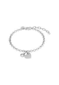 TOM TAILOR - Armband für Damen, Edelstahl, Kristallglas | Herz - silber