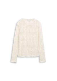 DENIM TOM TAILOR - Langarmshirt, Stehkragen, für Damen - 10332 OFF WHITE