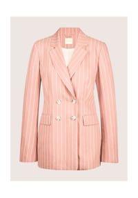 MADELEINE - Langer Streifenblazer - puderrosé / wollweiß