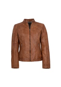 MADDOX - Damen Lederjacke Lammnappa cognac - cognac