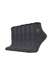 JOOP! - Damen Quartersocken, 6er Pack - Daily Glam Organic GOTS Quarter, Baumwoll-Mix, uni - Anthrazitmelange