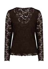 zero - Langarmshirt, Spitze, für Damen - 7416 CHOCOLATE PL