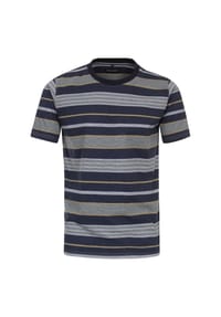 CASAMODA - Herren T-Shirt gestreift - graues Dunkelblau