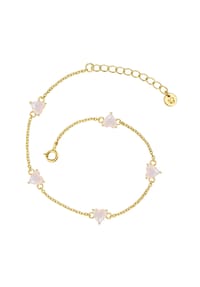 GLANZSTÜCKE MÜNCHEN - Damen Armband aus 925/- Sterling Silber in Gelbgold mit Mondstein (synth.) - gelbgold