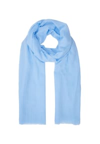 Seasons of April - Damen Seidenschal Alessandra Schal Elegant, dünn, leicht & weich, mit kurzen Fransen - babyblau