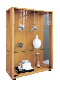 VCM. - Glasvitrine stehend | Vitrine Glas mit ESG-Sicherheitsglas | Maße ca. H. 80 x B. 60 x T. 25 cm | Standvitrine Glas | Modern und platzsparend | Glas Vitrinenschrank – Sintalo - 