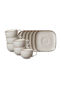 Ritzenhoff & Breker Kaffeetassen mit Untertassen Casa 200 ml 6er Set - CASA - beige
