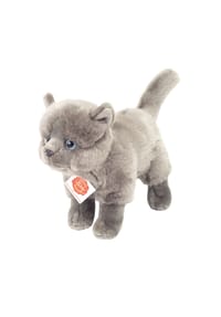 HERMANN Teddy COLLECTION® - Kuscheltier Kartäuser Katze stehend, Dunkelgrau, 20 cm - mehrfarbig