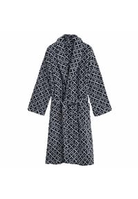 GANT - Unisex Bademantel - G-PATTERN ROBE, Schalkragen, Frotteevelours, Bio-Baumwolle - Blau