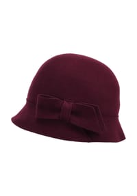 SEEBERGER - Glockenhut, Schleife, für Damen - COL. 24 BURGUND 0