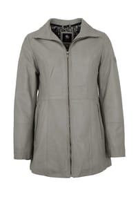 OTTO KERN - Damen Ledermantel Longjacke Lammnappa grau - grau