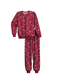 CALIDA - Kinder Bündchen-Pyjama aus reiner Bio-Baumwolle Family & Friends - deep red