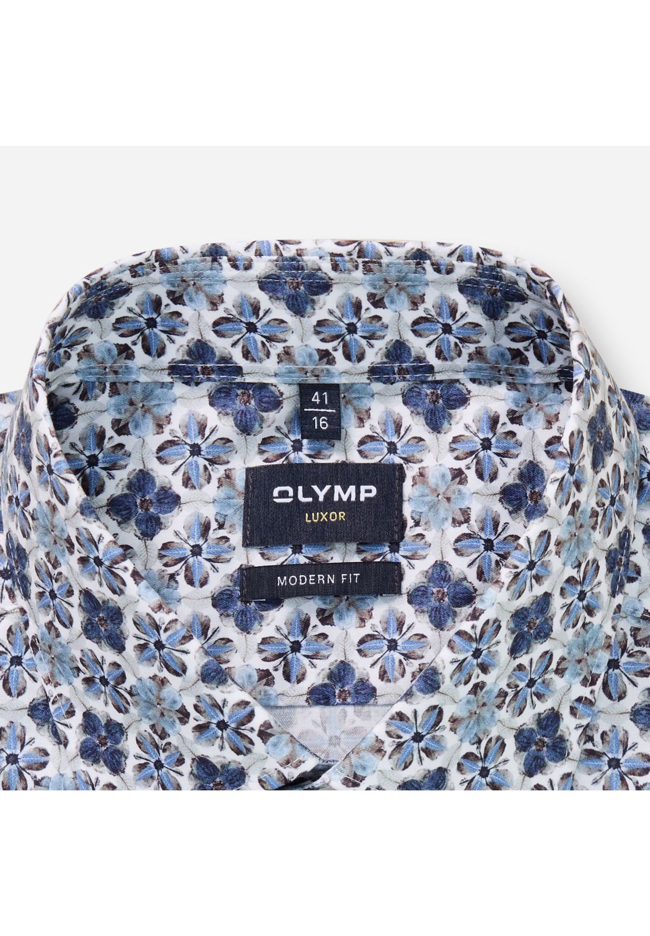 Olymp Freizeithemd Luxor, Modern, Langarm, Kent, FüR Herren, Blau, 41