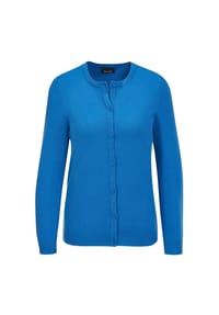 GOLDNER - Kuschelweiche Kaschmir-Strickjacke mit Rundhals - atlantikblau