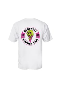 OLDSKULL - T-Shirt Wrldvibe Ice Green Logo Graphic mit angesagten Prints - White