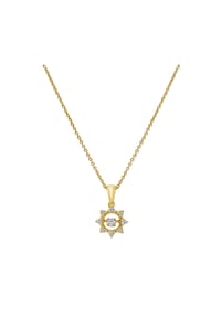 MONCARA - Damen Anhänger mit Kette, 585er Gold, 9 Diamanten zus. ca. 0,12 Karat - Gelbgold