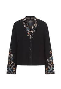 IVKO - Cardigan mit platziertem Motiv und eleganter Rückenfalte - black