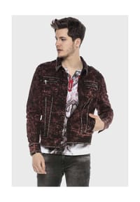 CIPO & BAXX® - Jacke mit modischen Details - BURGUNDY