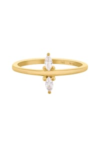 caї - Ring 925/- Sterling Silber 2 Zirkonia - gelb
