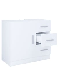 VCM. - Holz Waschbeckenunterschrank | Badschrank | Maße: H. 56 x B. 63 x T. 30 cm | 1 Drehtür | 3 Schubladen | modernes Badezimmermöbel – Zalo XL - Weiß