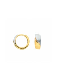 Adelia's - Damen Gold Schmuck 585 Gold Ohrringe  Creolen mit Zirkonia - gold