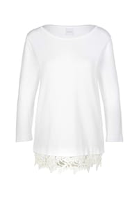 MADELEINE - Pullover mit Spitzensaum - weiß