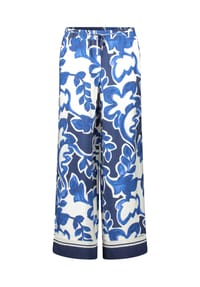 BETTY & CO - Schlupfhose mit Print - Weiß/Dunkelblau