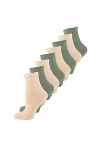 nur die - Kurzsocken Unisex Colour Farbige Sneaker kurz Frottesohle - grün/beige