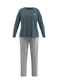TOM TAILOR - Pyjama, Baumwolle, für Damen - 323 GRÜN-MITTEL