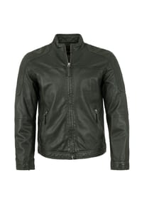 JILANI - Herren Lederjacke Lammnappa dunkelgrün - dunkelgrün