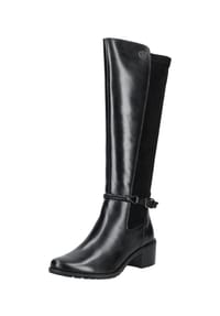 Caprice - Stiefel, Blockabsatz, Leder, für Damen - 019 BLACK COMB