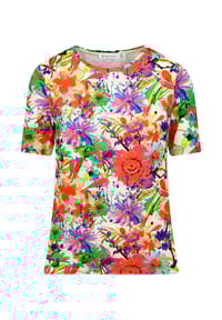 BICALLA - Shirt Fancy Flowers - grün/pink