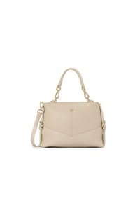 Kazar - Helle Lederhandtasche mit abnehmbaren Griffen - Creme
