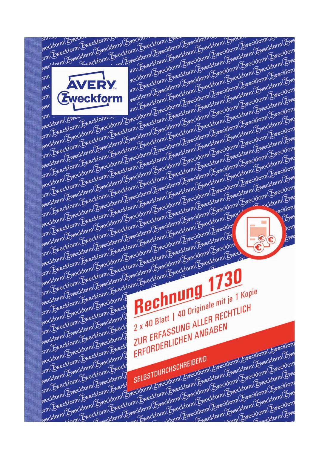 Avery Zweckform Rechnungsblock 1730 – A5, 2x40 Blatt, Selbstdurchschreibend – Made In Germany