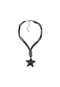 Steuer Modeschmuck - Anhänger mit Kette Metall - Schwarz