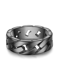 TRUE REBELS - Ring Edelstahl - gunmetal