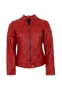 7eleven - Damen Lederjacke Lammnappa rot - rot