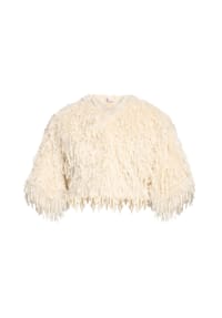 Vera Mont - Kunstfell-Jacke mit Fransen - Champagne Sorbet