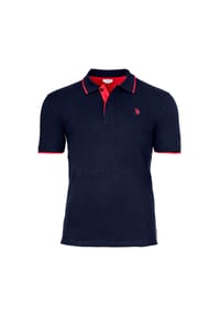 U.S. POLO ASSN. - Herren Poloshirt mit Kontrast-Details - Piquet, Logo, Cotton Stretch - 171 NAVY